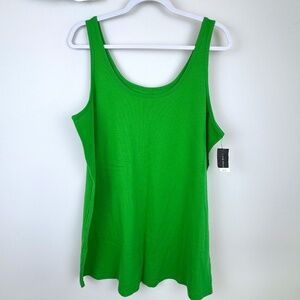 LANE BRYANT Green Ribbed Basic Summer Tank Top NWT / Plus 26 - 28